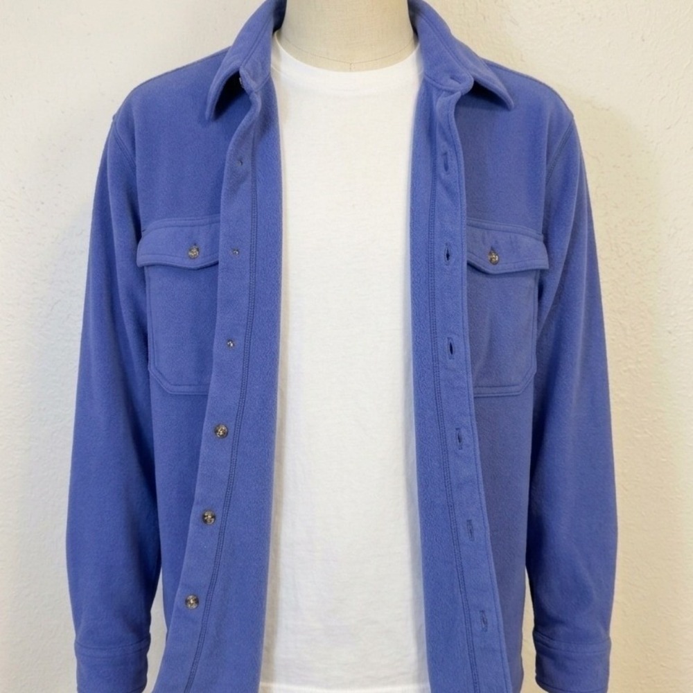 REI Polartec Fleece Vintage 90s Gorpcore Mens XL Blue Button Up Oversized Jacket